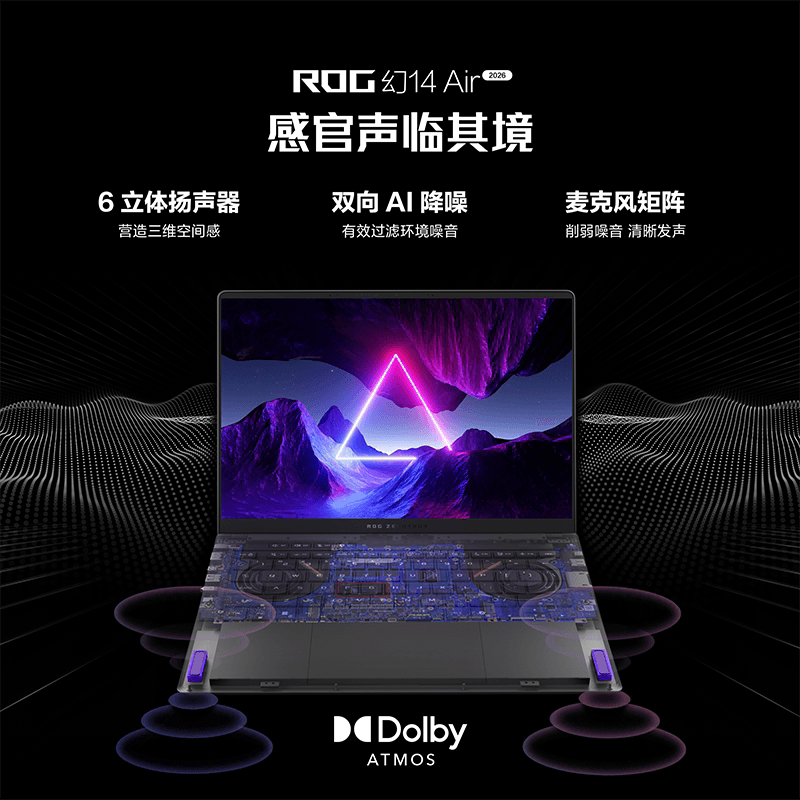ROG 幻14Air笔记本电脑U9 386H RTX5060 1TB 32GB游戏本学生电竞办公便携设计电脑,详情图 4