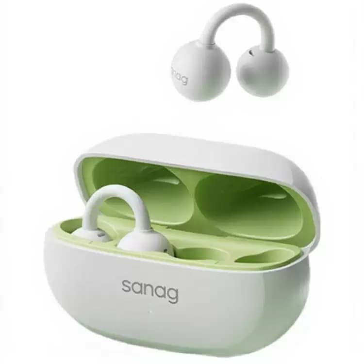 SANAG塞那F20S Pro蓝牙耳机耳夹式适用于苹果耳机 柳絮白