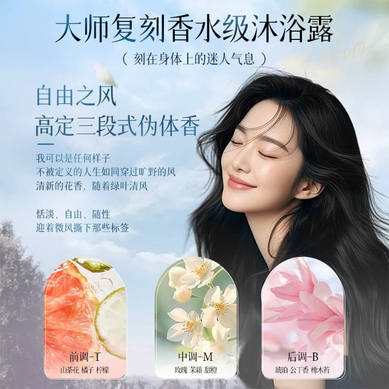 山茶花沐浴露乳持久留香净螨保湿72小时家庭装大容量女男士通用液,详情图 5